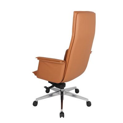 Orange Ergonomic Computer Chair High Density Leather Memory Foam Office Chair