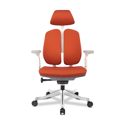 Leather Orange Ergonomic Home Office Chair For Poor Posture